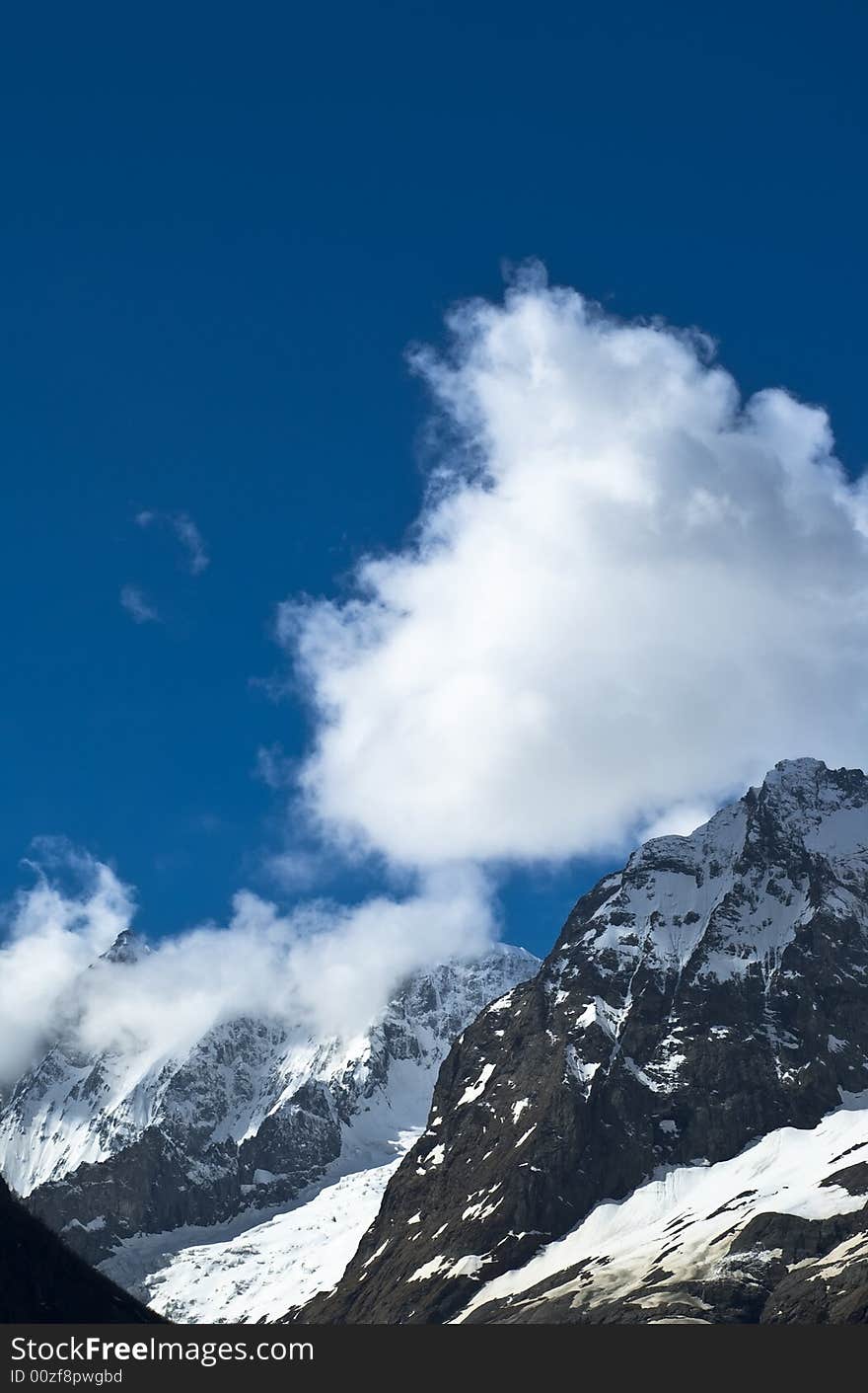 Abstract mountain landscape with clouds. Abstract mountain landscape with clouds