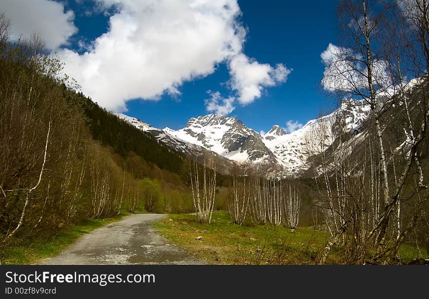 Abstract mountain landscape with clouds. Abstract mountain landscape with clouds