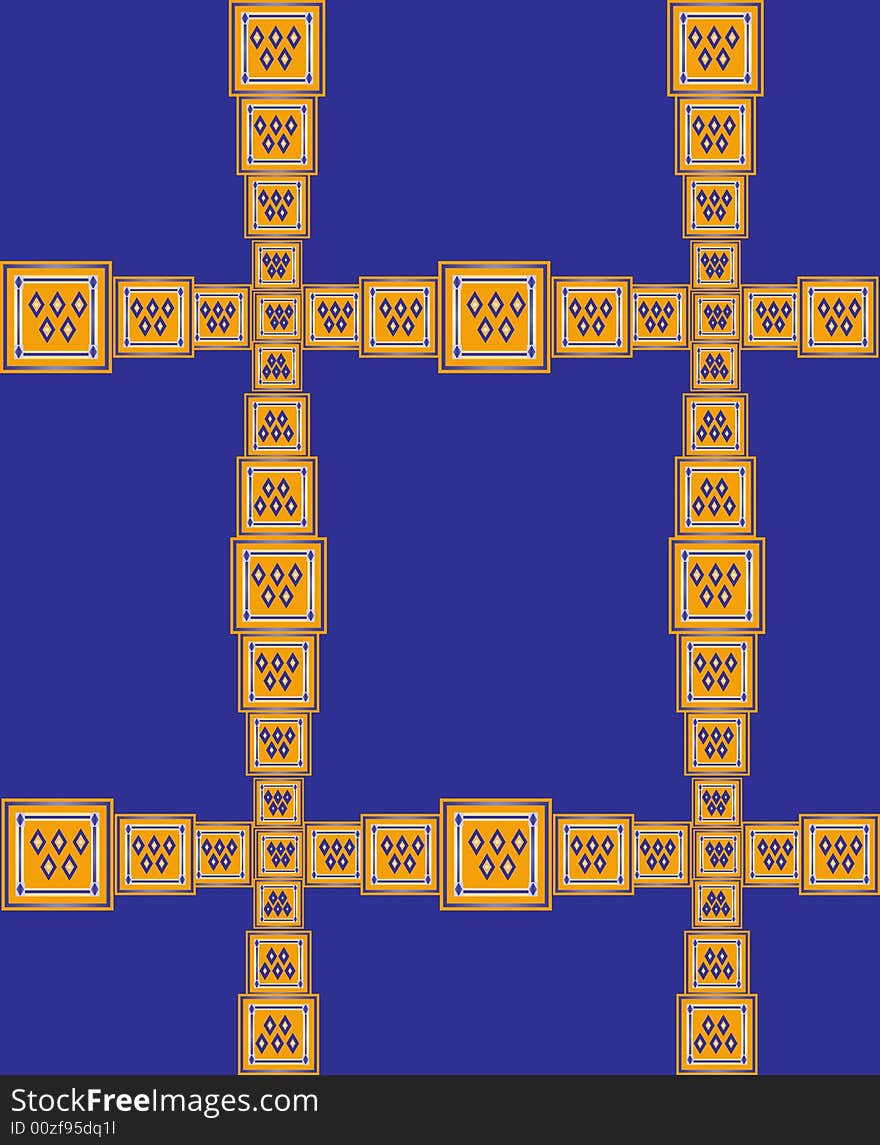 The grid consisting of orange squares, on a dark blue background. The grid consisting of orange squares, on a dark blue background