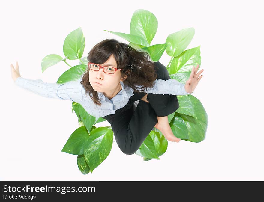 Miss office sits on a green plant. Office needs to be developed to have a green environment. Miss office sits on a green plant. Office needs to be developed to have a green environment