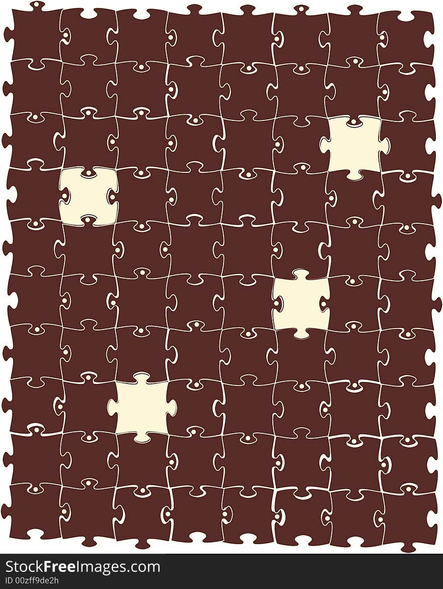 Background with collected brown and beige puzzle. Background with collected brown and beige puzzle