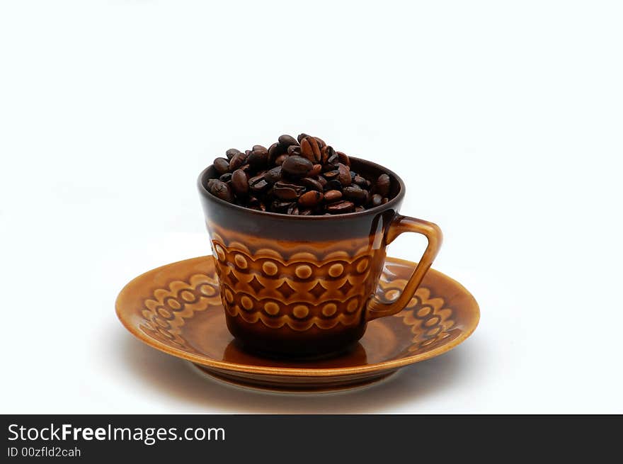 Coffee beans isolated on the white background