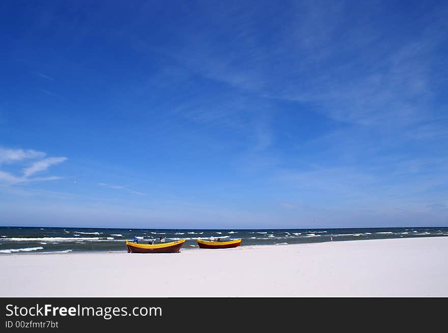 Fishboat at beach from Poland. Fishboat at beach from Poland