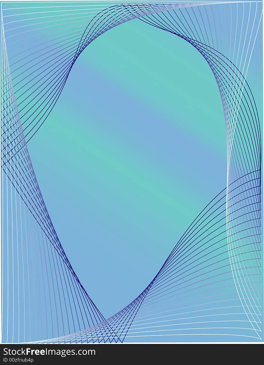 Abstract figure with waves on a blue background. Abstract figure with waves on a blue background