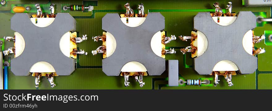 The printed circuit-board with transformers