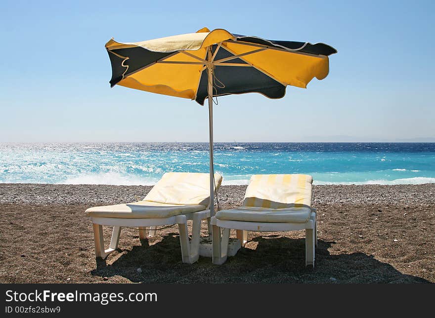 Sunbath on the island in Greece