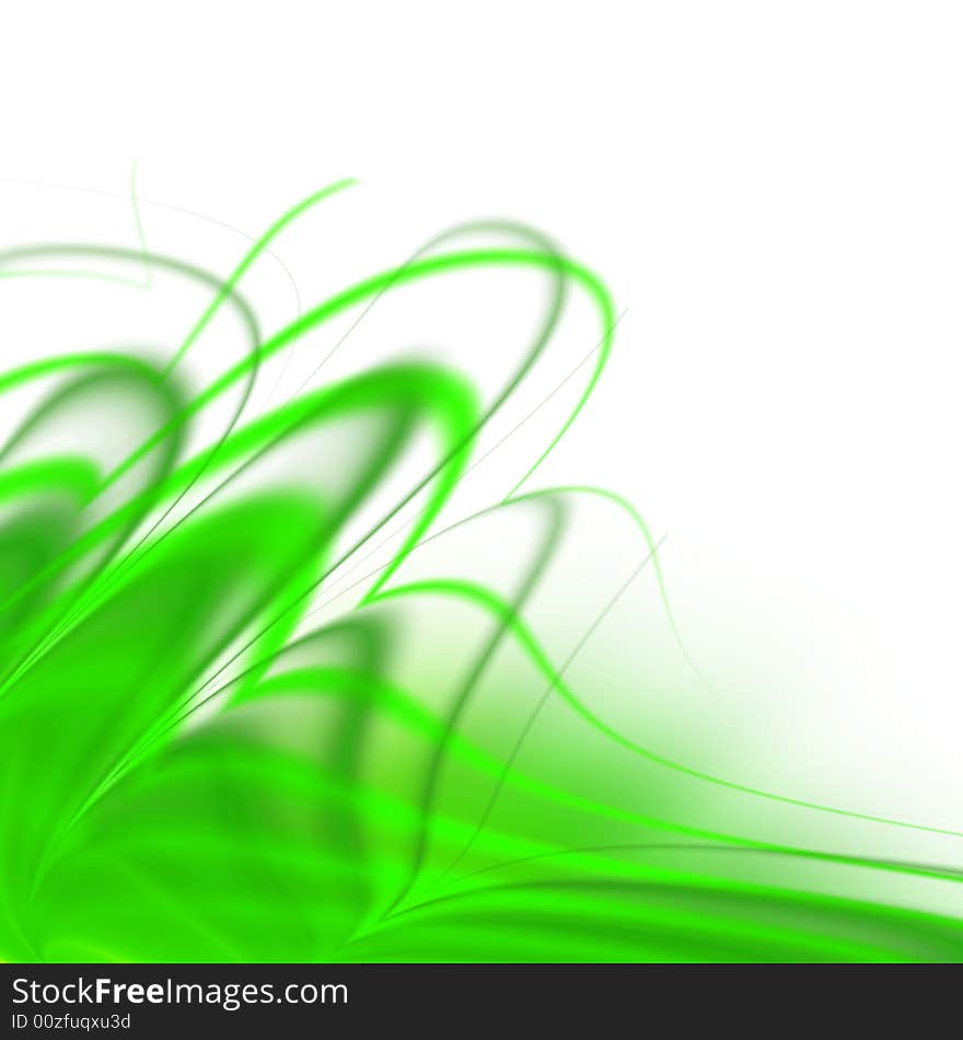 Abstract brightly green background with curves. Abstract brightly green background with curves