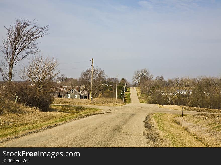 Midwestern Winter Crossroads