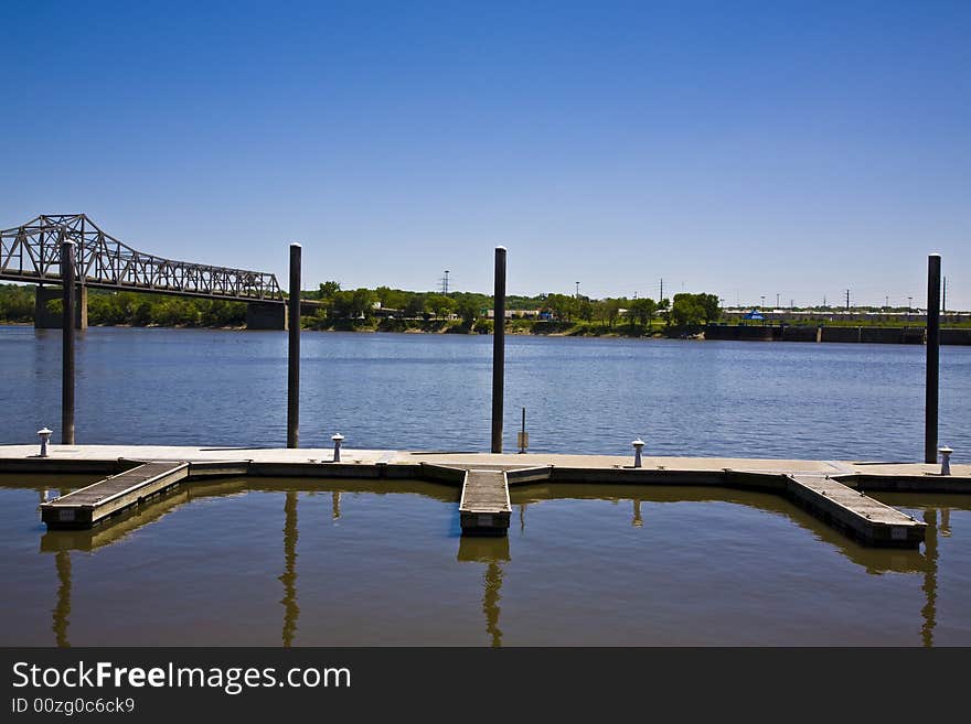 Open docks on Illinois River. Open docks on Illinois River