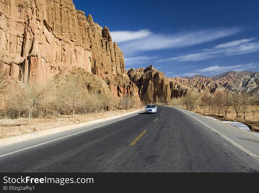 A high way in Qinghai of China. A high way in Qinghai of China