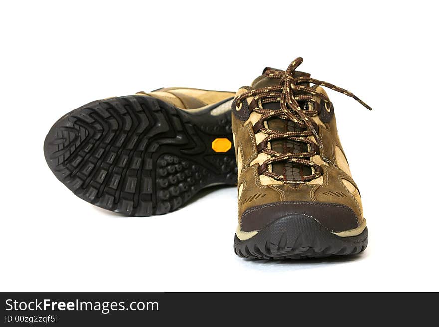 Hiking boots isolated on white background