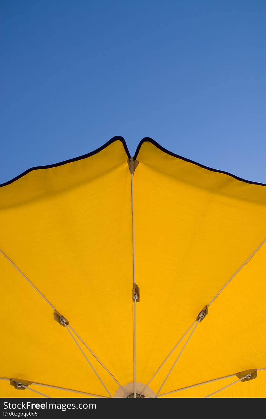 Yellow beach umbrella