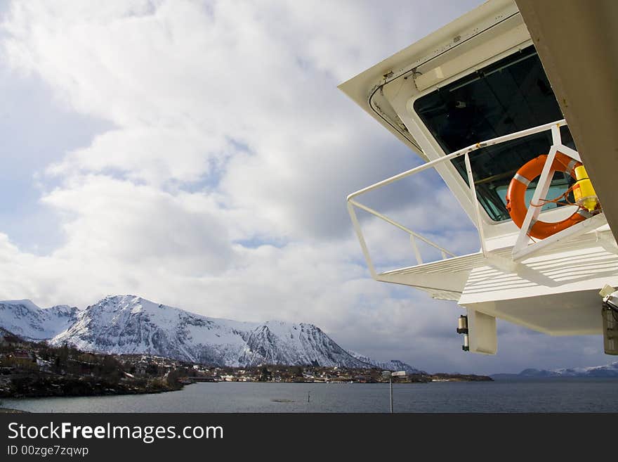 Bridge of a cruise ship, Arctic ocean. Bridge of a cruise ship, Arctic ocean