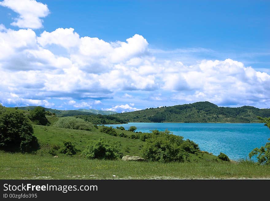 Mountains landscape in spring time