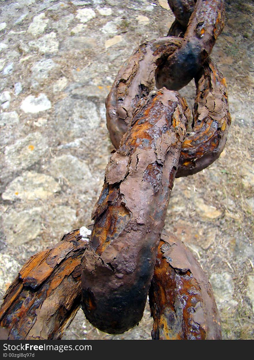 Rusty iron chain