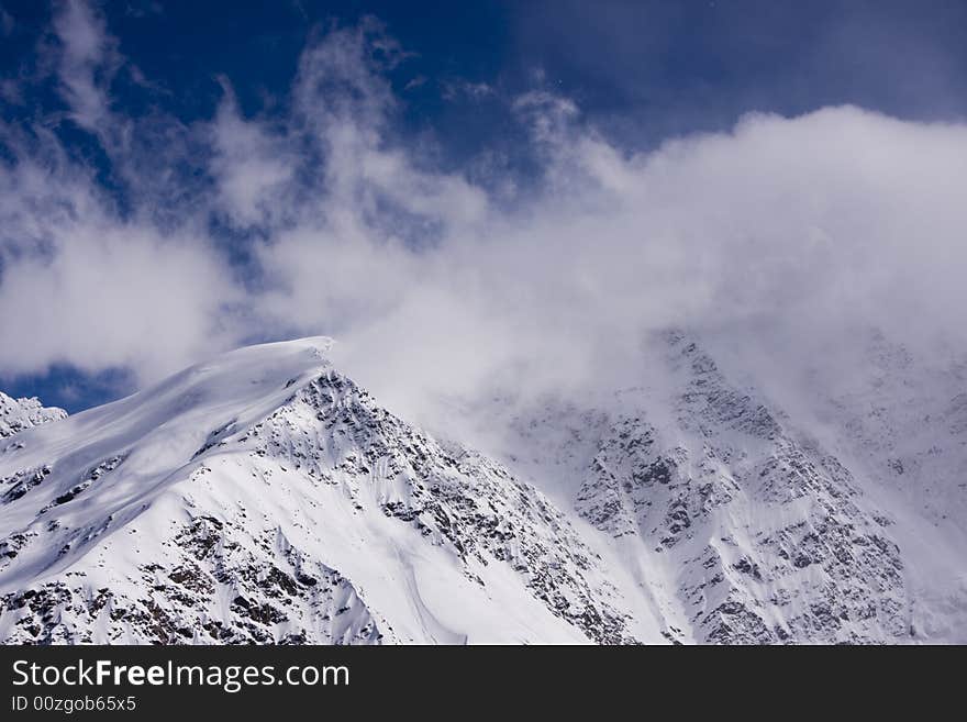 Caucasus Mountains in sunny day in spring. Caucasus Mountains in sunny day in spring