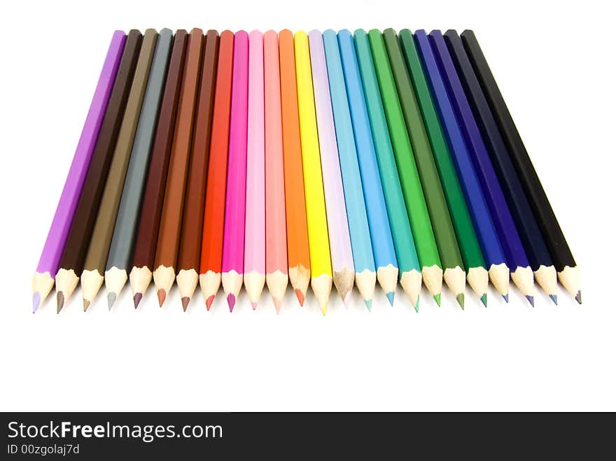 Color pencils isolated on white background. Color pencils isolated on white background