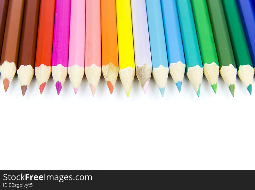 Color pencils isolated on white background. Color pencils isolated on white background