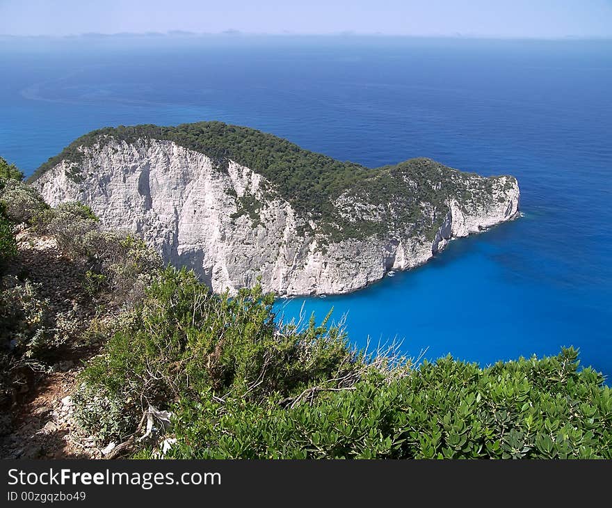 Coast line of Zakynthos.