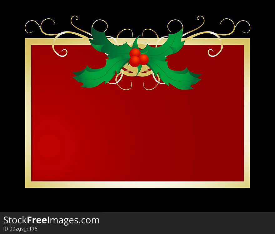 Decorative and festive holly frame perfect for holiday use. Decorative and festive holly frame perfect for holiday use.