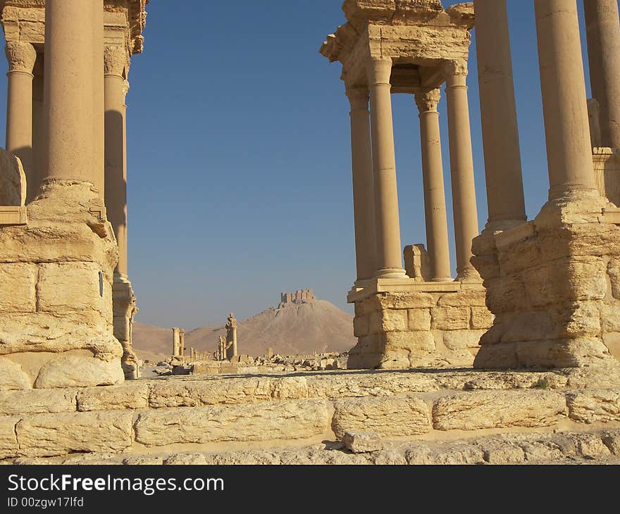 Ancient ruins in desert, Syria. Ancient ruins in desert, Syria