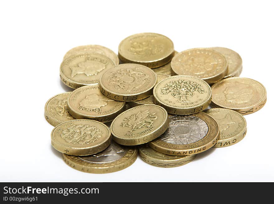 english pounds isolated on white background