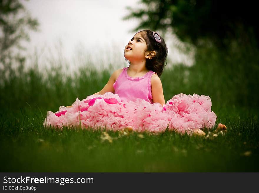 Cute girl in a flower garden wearing a cute pettiskirt. Cute girl in a flower garden wearing a cute pettiskirt