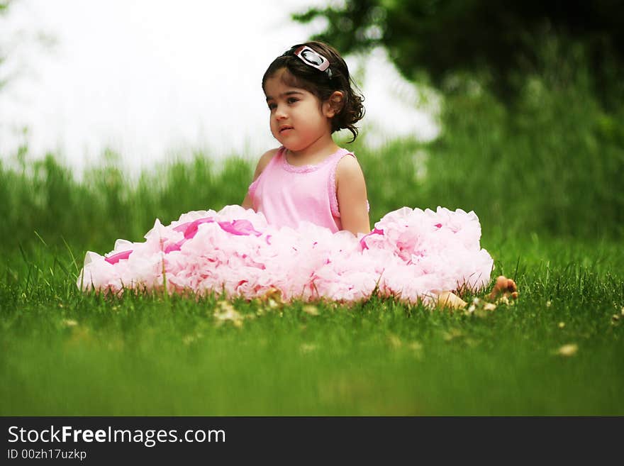 Cute girl in a flower garden wearing a cute pettiskirt. Cute girl in a flower garden wearing a cute pettiskirt