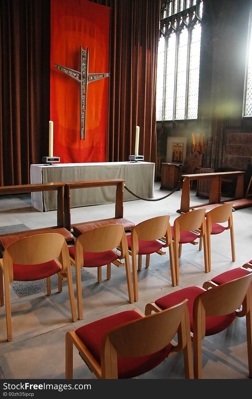 Wide angle shot of the interior of a cathedral. Wide angle shot of the interior of a cathedral