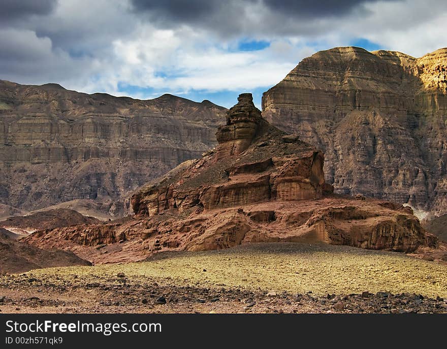 Geological formation in Israeli desert. Geological formation in Israeli desert