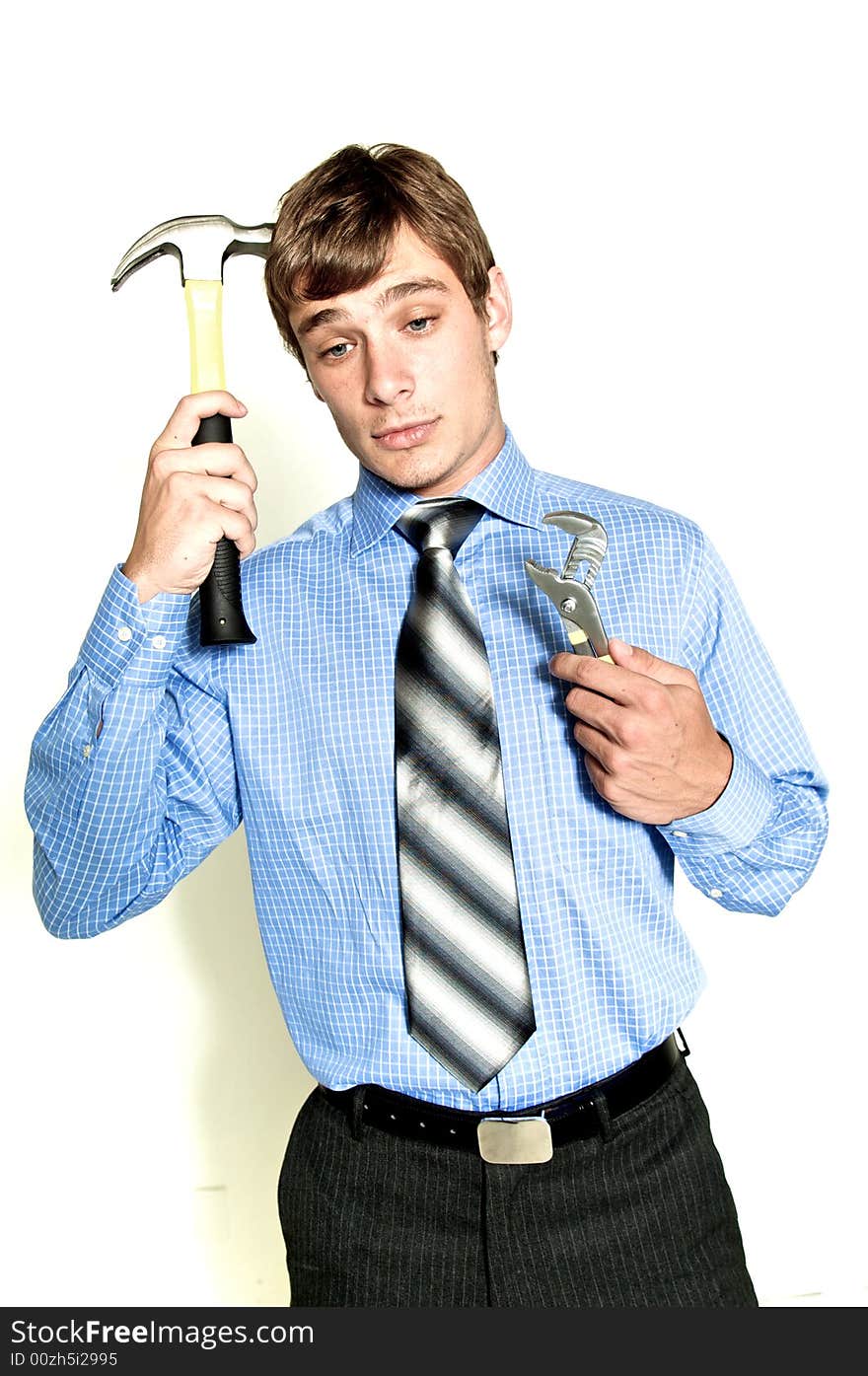 A male model photographed in the studio