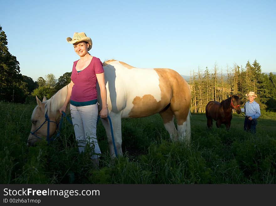 Farmer And Horse - Horizontal