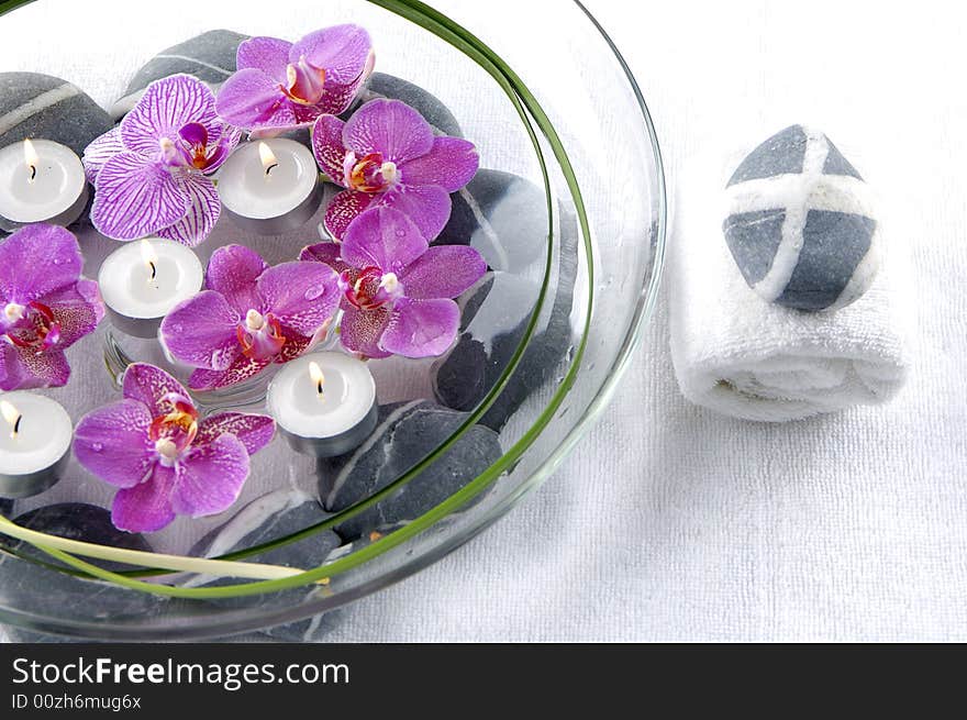 Orchid flower and spa item