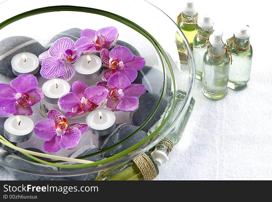 Orchid flower and spa item