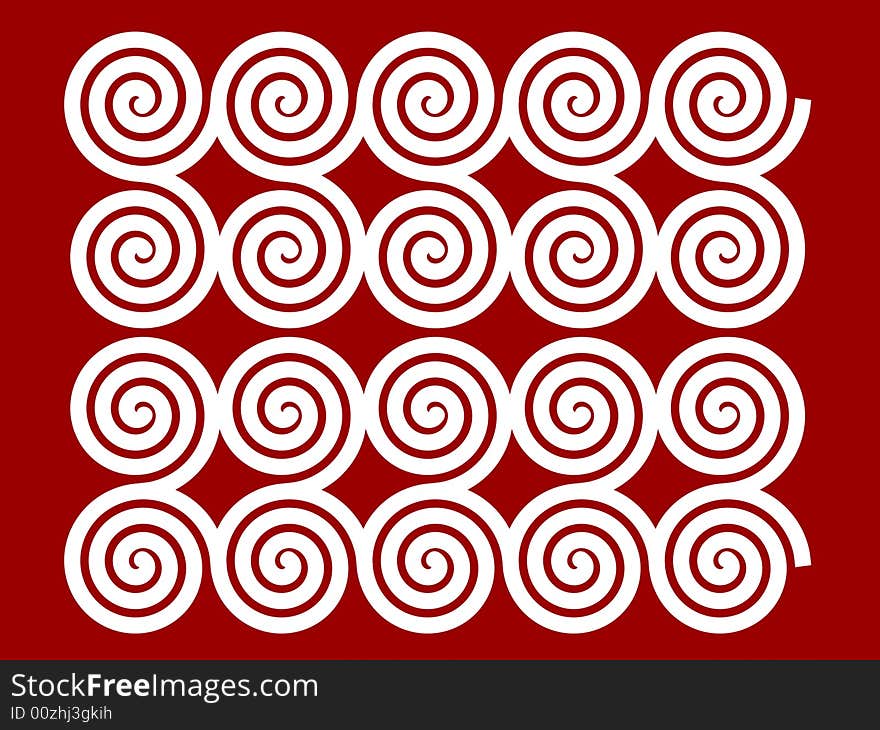 Chinese cloud pattern isolated on red background