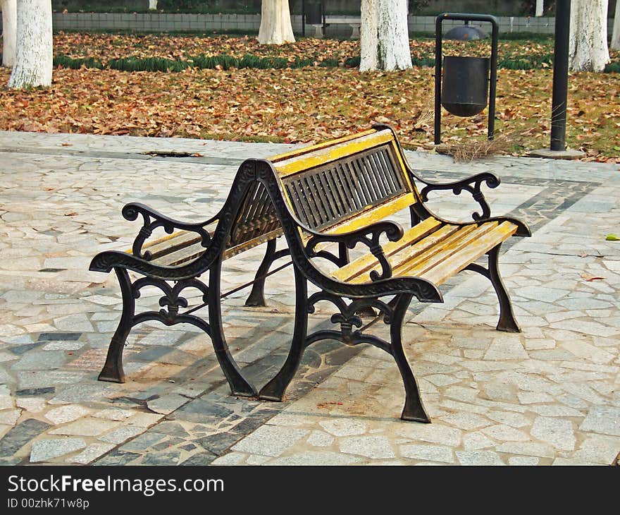 Chair in a park, Nanjing City, china