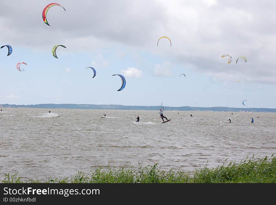 Kites for boarding in sea