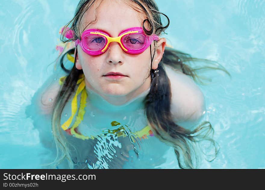 Portrait of jung swimming girl. Portrait of jung swimming girl