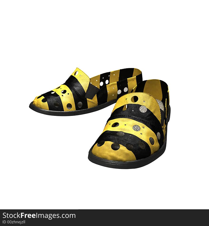 Yellow Black Shoe