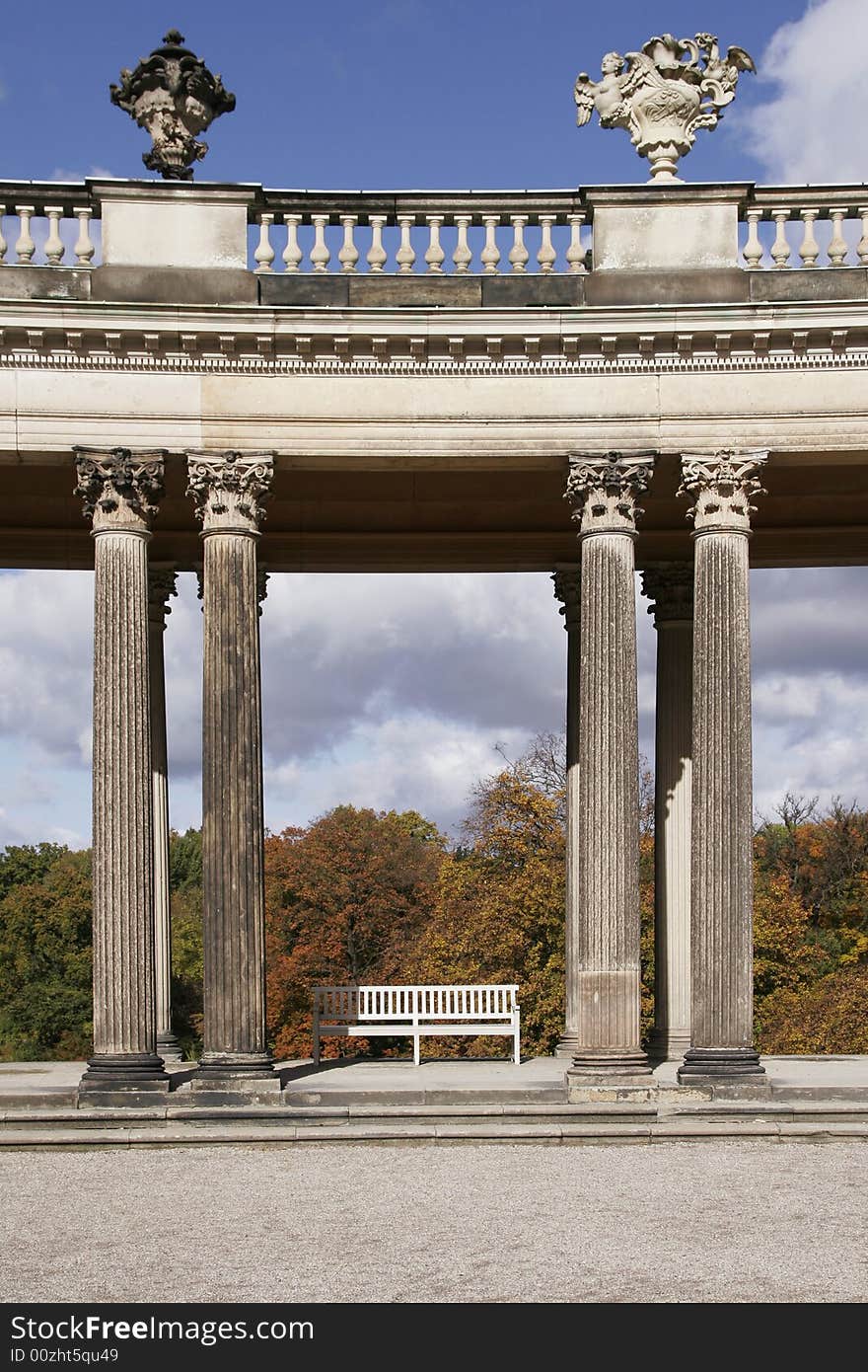 Bench Between Columns