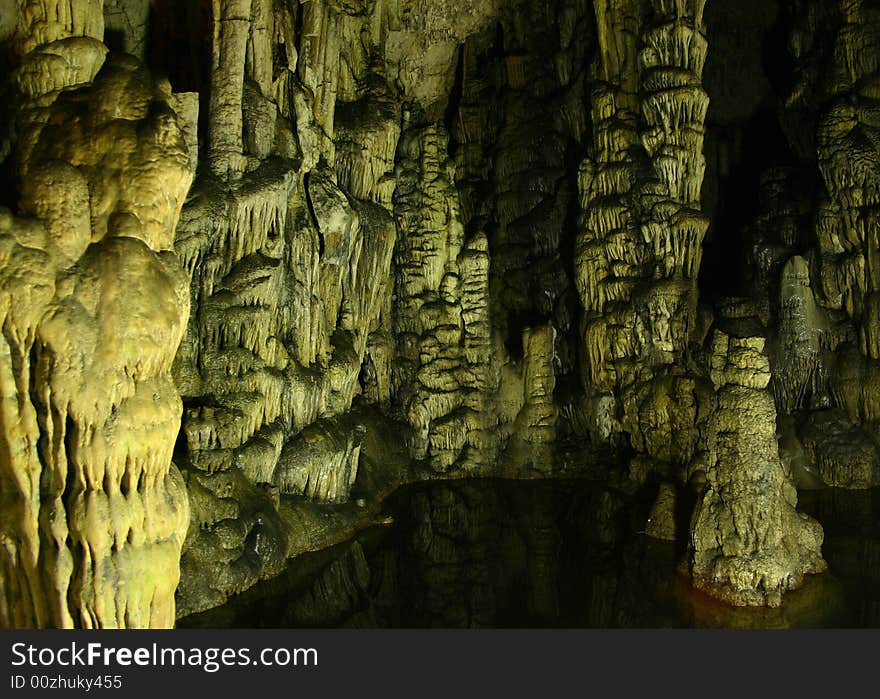 Lake in a cave on the Crete