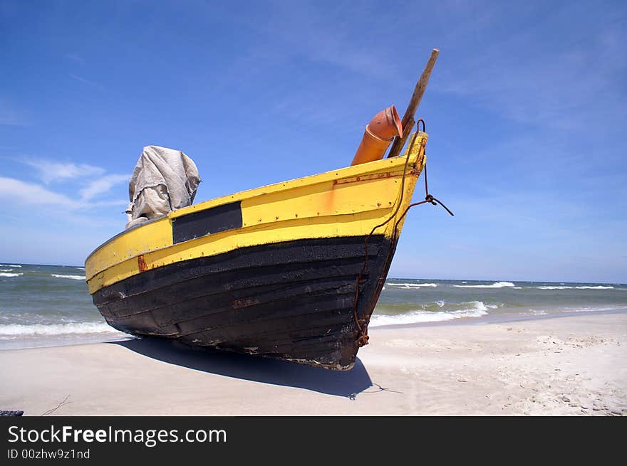 Fishboat at beach from Poland. Fishboat at beach from Poland