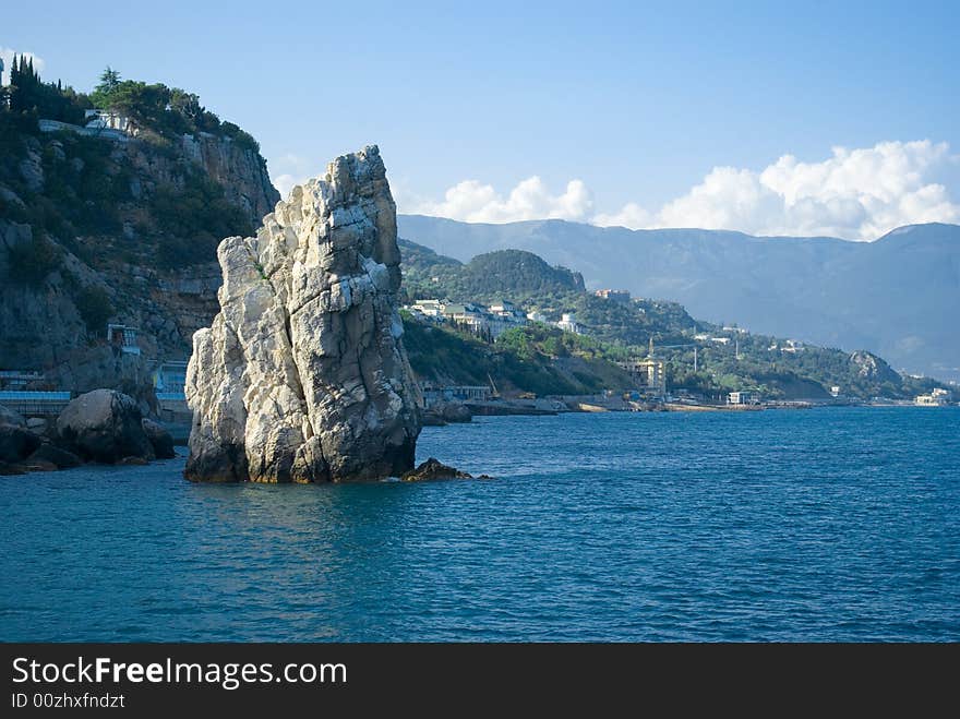 The rock called sail near Yalta, Crimea, Ukraine