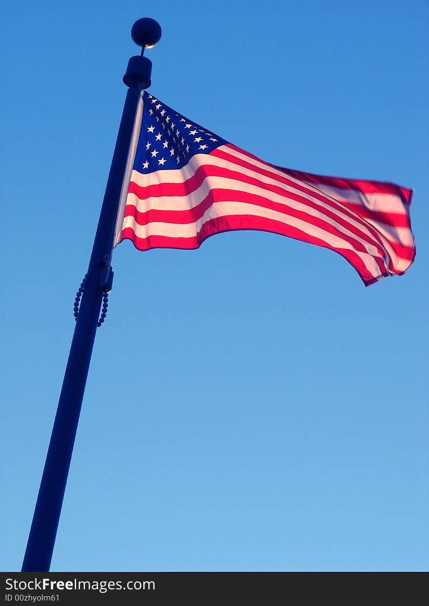 American flag floating in the wind. American flag floating in the wind