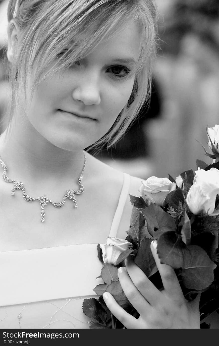 Girl with roses