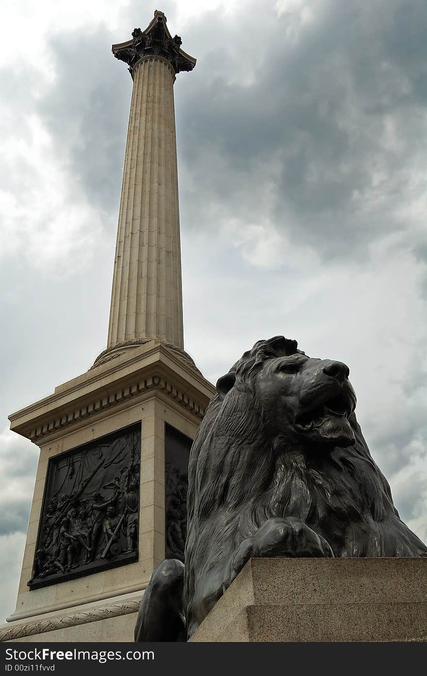 Vertical View Of The Nelson Column In London