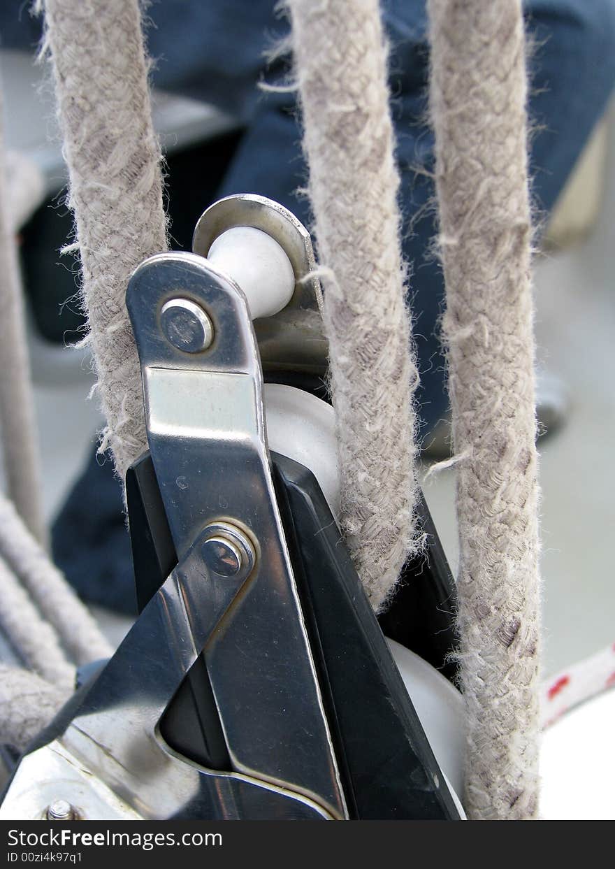 Rope and Pulley on a yacht