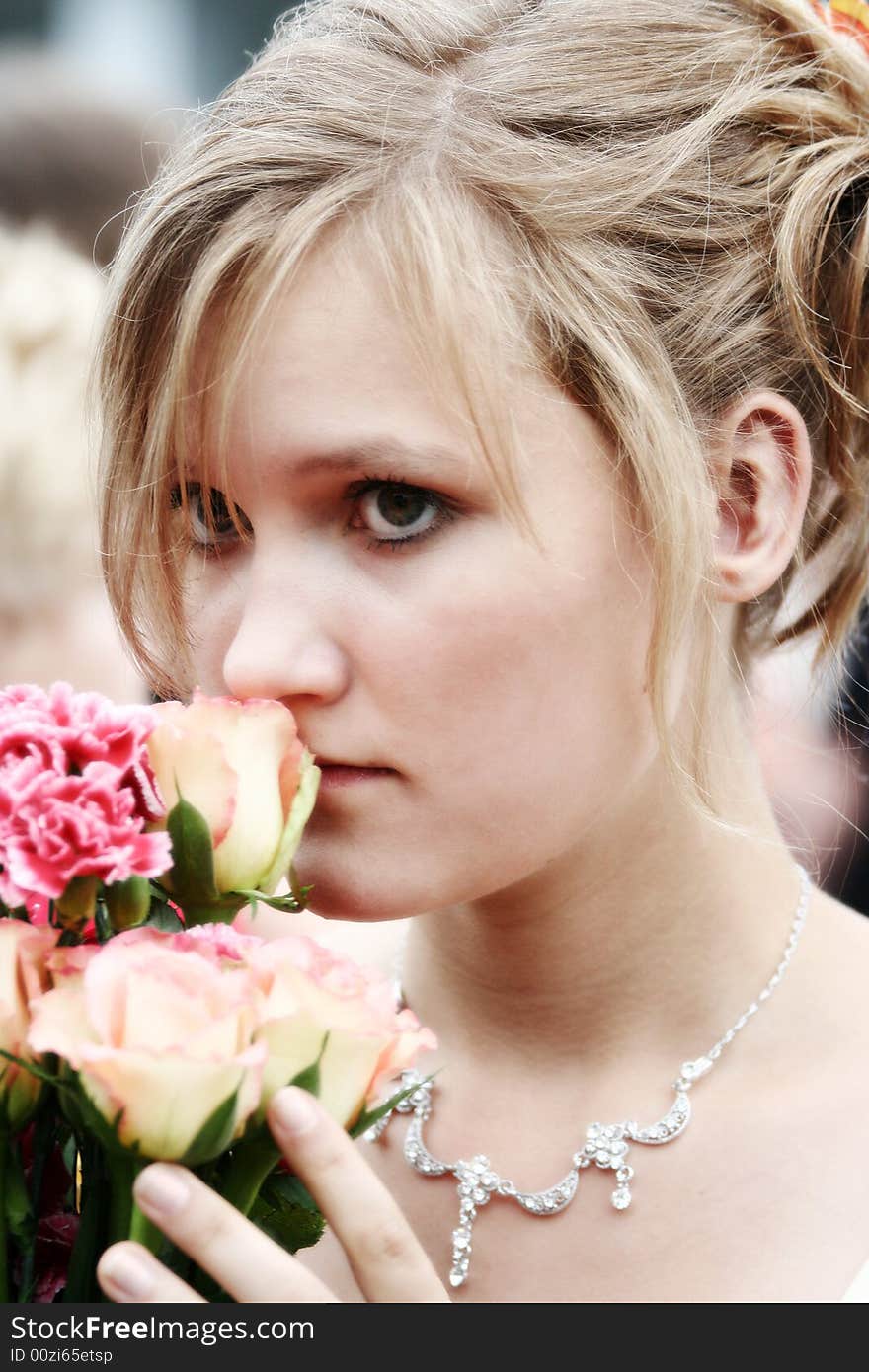 Girl with roses