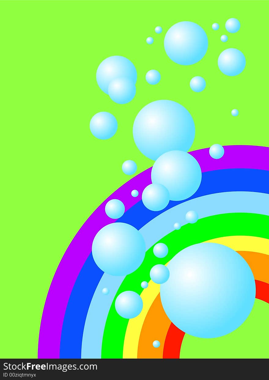 Droplets, The Wavy abstract line, Color illustration