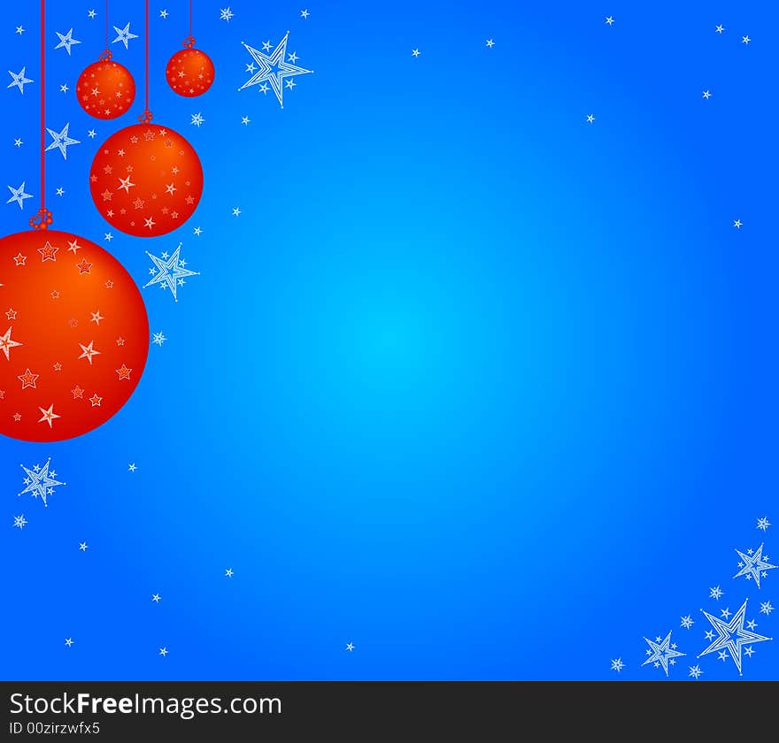 Christmas background with ice stars and embellishment